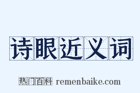 诗眼近义词是什么意思的图片